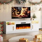 Mobile TV Bossin 70" con caminetto elettrico 36", Mobile TV per televisori fino a 80", 16 colori LED/Centro di intrattenimento