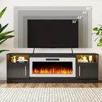 Mobile TV Bossin 70" con caminetto elettrico 36", Mobile TV per televisori fino a 80", 16 colori LED/Centro di intrattenimento