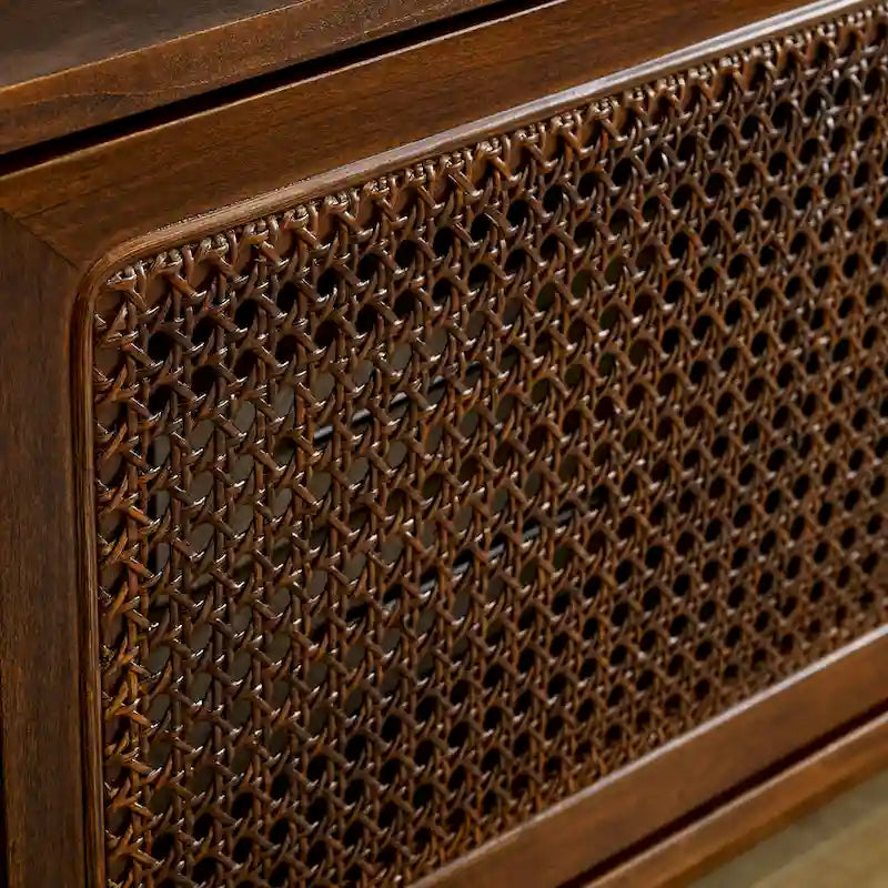 Mobile TV moderno in rattan per TV da 65 pollici