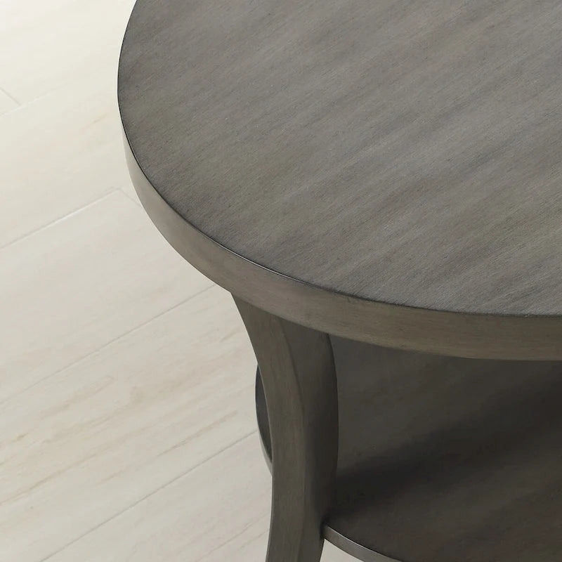 Tavolino ovale contemporaneo in legno con ripiano