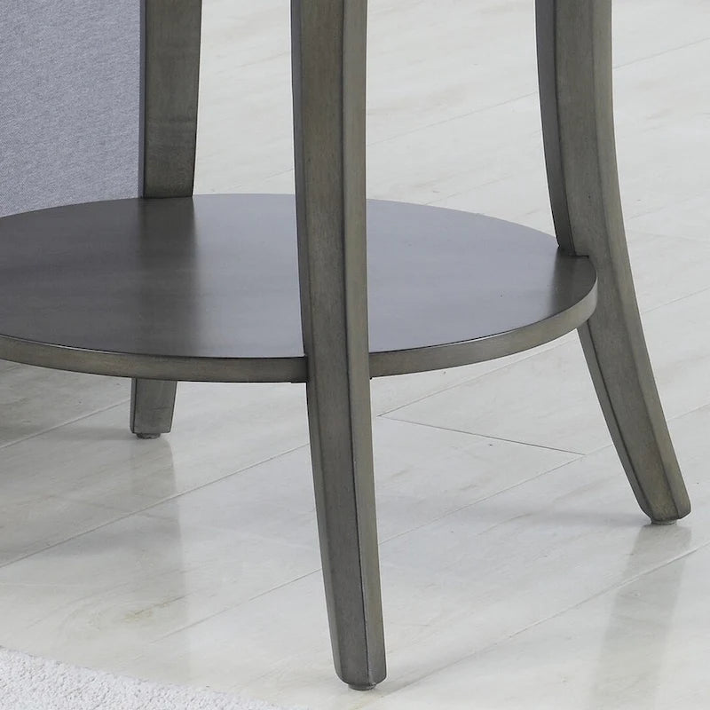 Tavolino ovale contemporaneo in legno con ripiano