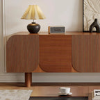 Mobile TV in legno di metà secolo 71, console multimediale moderna marrone per soggiorno, preassemblato - 70.87x15.7
