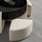 Table basse moderne de 31,5 po, table basse relevable avec 3 poufs, noire - 31,5 X 31,5