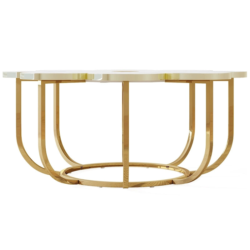 Table basse d'appoint moderne en forme de fleur de 100 cm pour salon