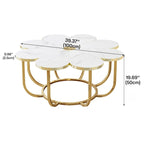 Table basse d'appoint moderne en forme de fleur de 100 cm pour salon