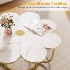 Table basse d'appoint moderne en forme de fleur de 100 cm pour salon