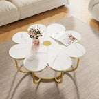 Table basse d'appoint moderne en forme de fleur de 100 cm pour salon