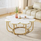 Table basse d'appoint moderne en forme de fleur de 100 cm pour salon