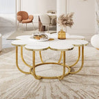 Table basse d'appoint moderne en forme de fleur de 100 cm pour salon
