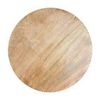 Table d'appoint de 21 pouces, dessus rond, pied boule empilé, bois de manguier brun naturel