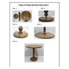 Table d'appoint de 21 pouces, dessus rond, pied boule empilé, bois de manguier brun naturel