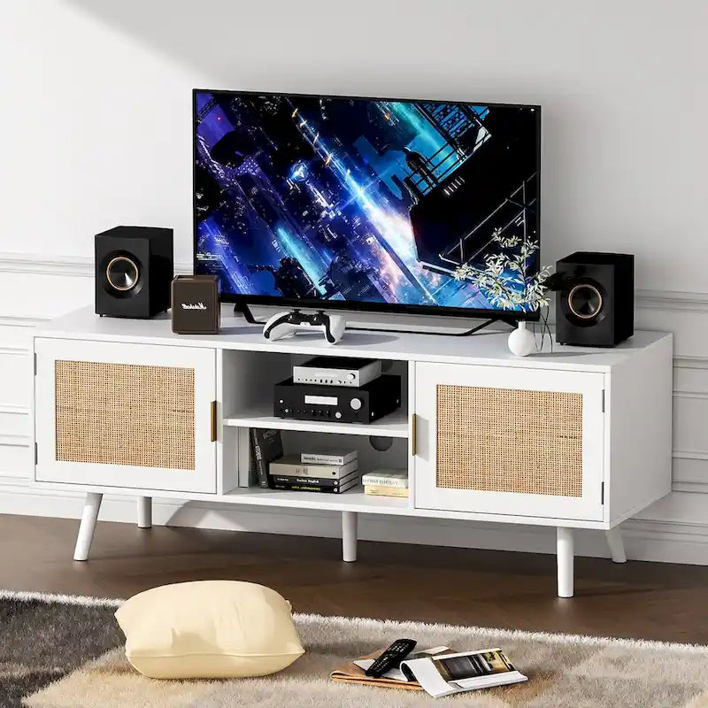 Mobile TV Moderno di Metà Secolo per TV Fino a 75 Pollici, Mobile Porta TV, Consolle Multimediale