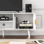 Mobile TV Moderno di Metà Secolo per TV Fino a 75 Pollici, Mobile Porta TV, Consolle Multimediale