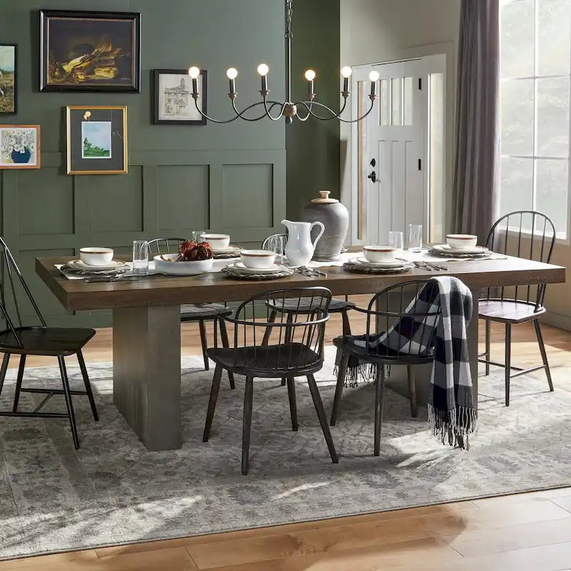 Tavolo da pranzo Blake in legno di recupero e cemento di iNSPIRE Q Artisan - Marrone