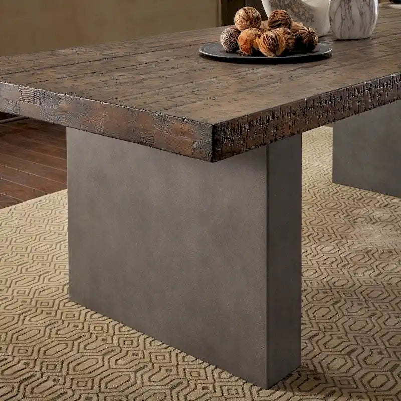 Tavolo da pranzo Blake in legno di recupero e cemento di iNSPIRE Q Artisan - Marrone