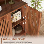 Buffet vaisselier, armoire de rangement de style rustique de 145 cm avec portes et étagère réglable