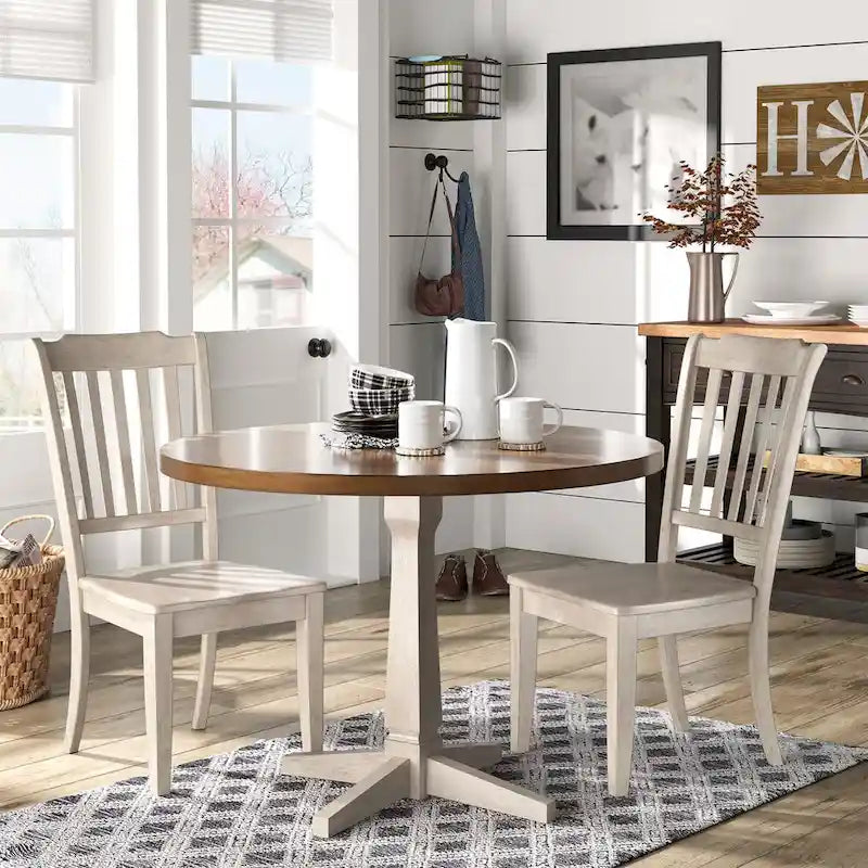 Sedie da pranzo in legno con schienale a pioli Eleanor (set da 2) di iNSPIRE Q Classic