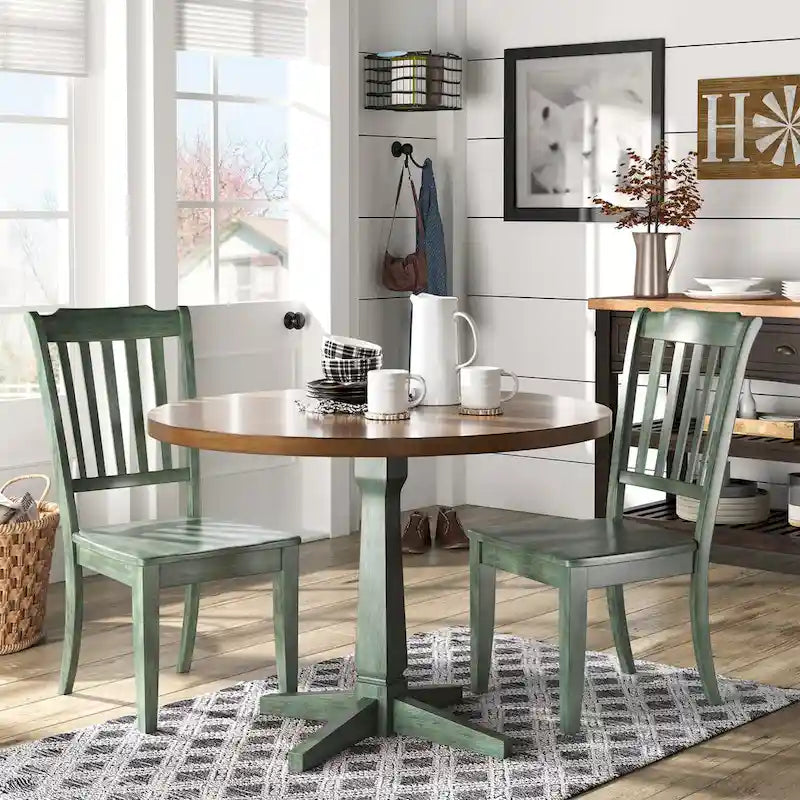 Sedie da pranzo in legno con schienale a pioli Eleanor (set da 2) di iNSPIRE Q Classic