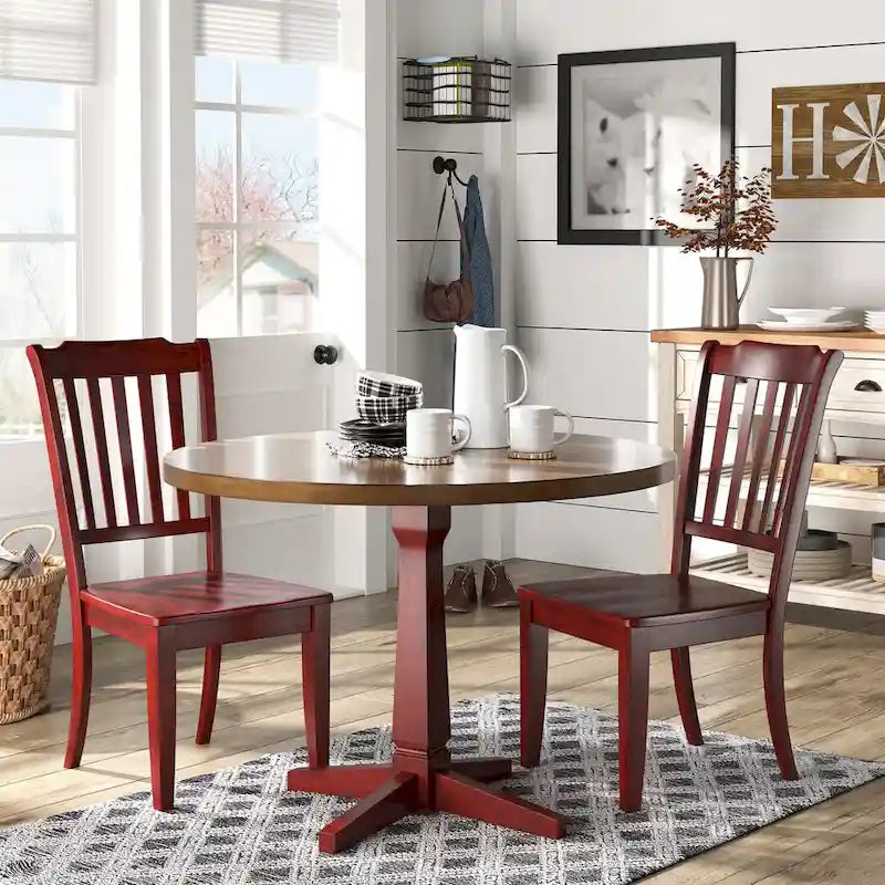 Sedie da pranzo in legno con schienale a pioli Eleanor (set da 2) di iNSPIRE Q Classic