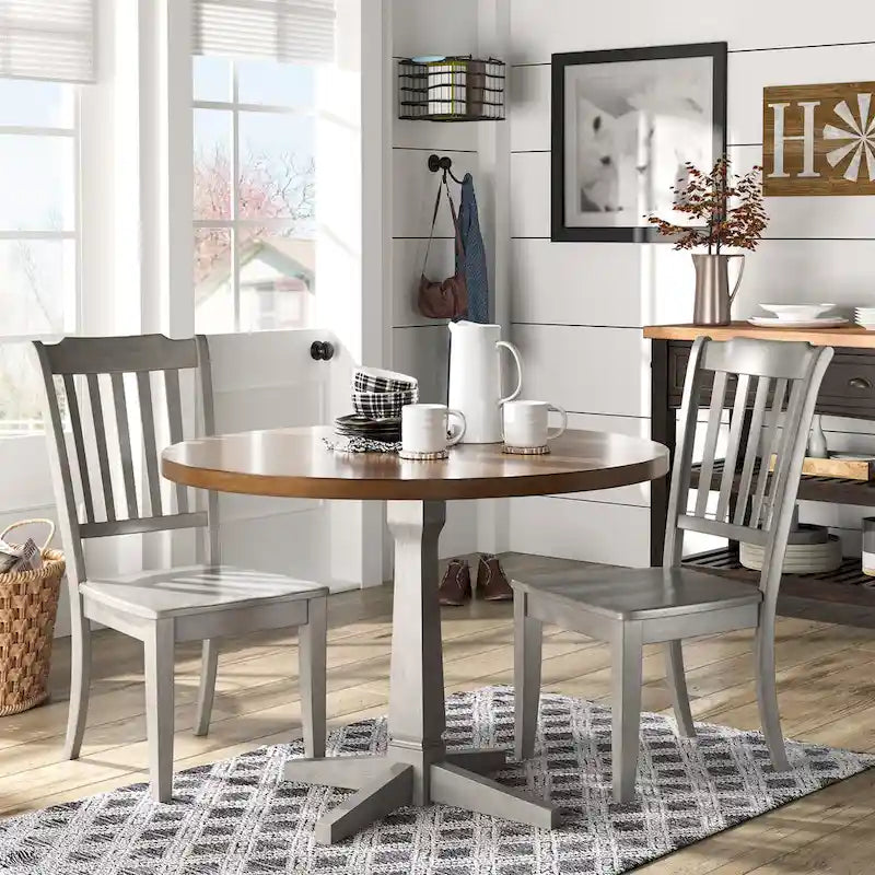 Sedie da pranzo in legno con schienale a pioli Eleanor (set da 2) di iNSPIRE Q Classic