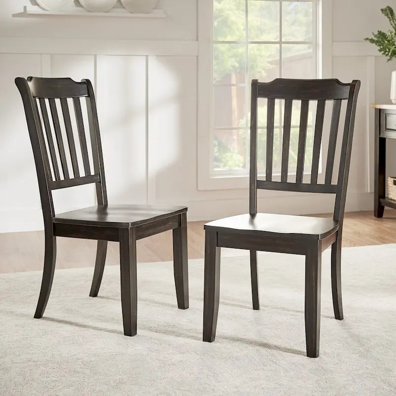 Sedie da pranzo in legno con schienale a pioli Eleanor (set da 2) di iNSPIRE Q Classic