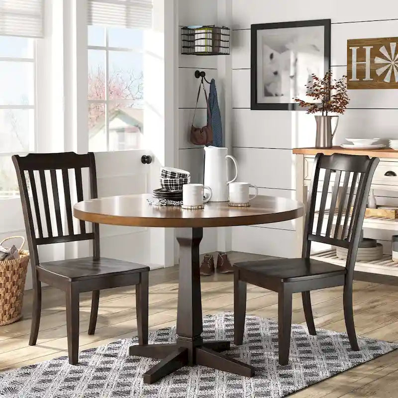 Sedie da pranzo in legno con schienale a pioli Eleanor (set da 2) di iNSPIRE Q Classic