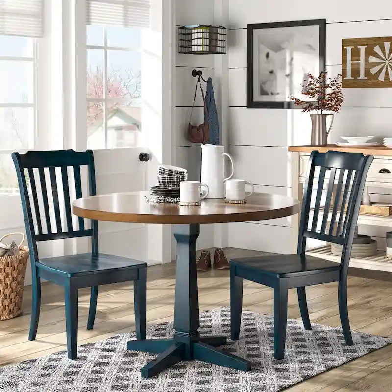 Sedie da pranzo in legno con schienale a pioli Eleanor (set da 2) di iNSPIRE Q Classic