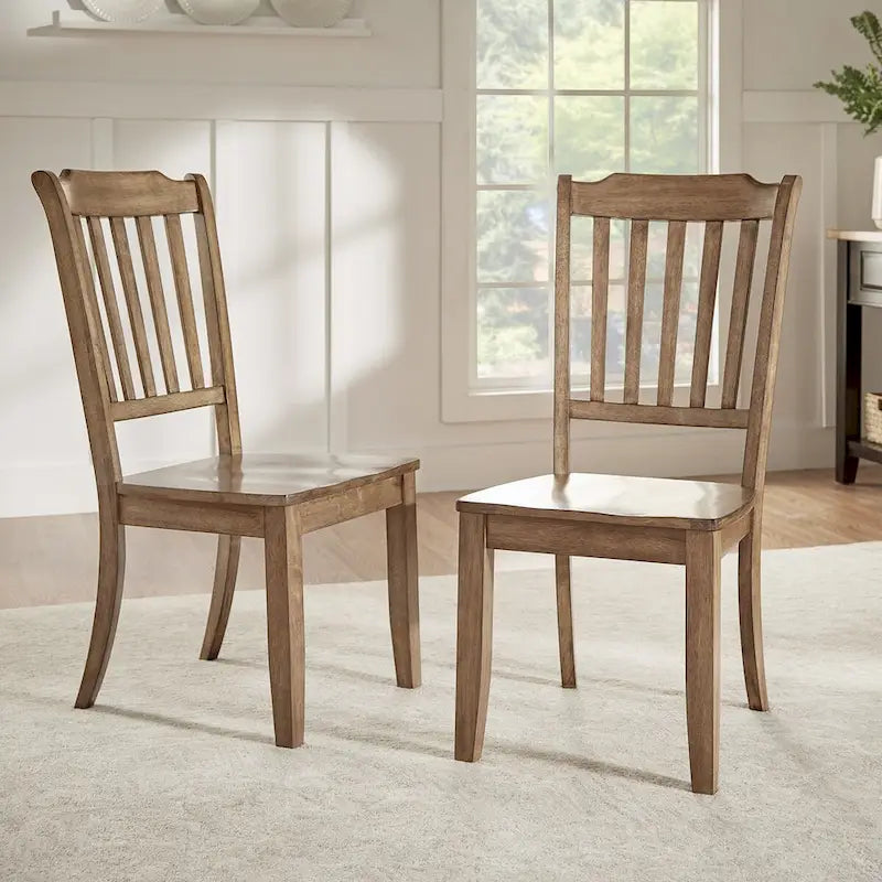 Sedie da pranzo in legno con schienale a pioli Eleanor (set da 2) di iNSPIRE Q Classic