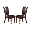 PU Upholstered Dining Chair, Dark Brown(Set of 2)