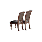 Sedia da pranzo imbottita in PU, marrone scuro (set da 2)
