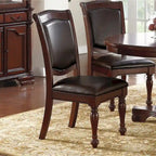 Sedia da pranzo imbottita in PU, marrone scuro (set da 2)