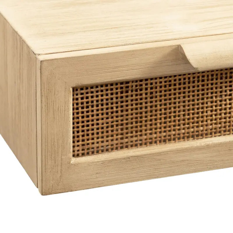 Kate and Laurel Ori Mobile Consolle in Rattan - 28x13x6