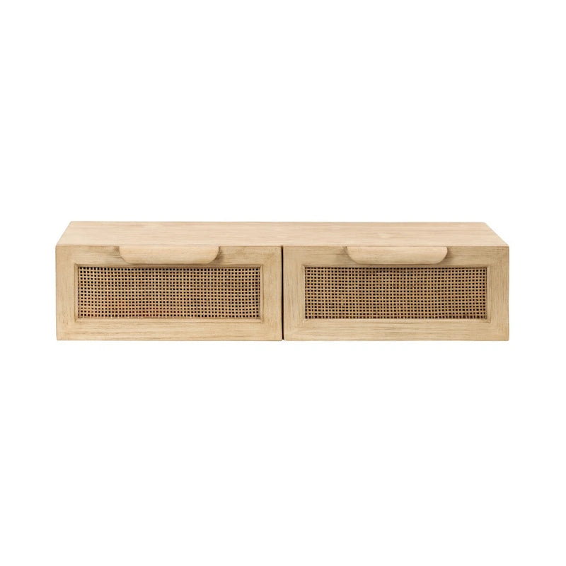 Kate and Laurel Ori Mobile Consolle in Rattan - 28x13x6