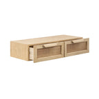 Kate and Laurel Ori Mobile Consolle in Rattan - 28x13x6
