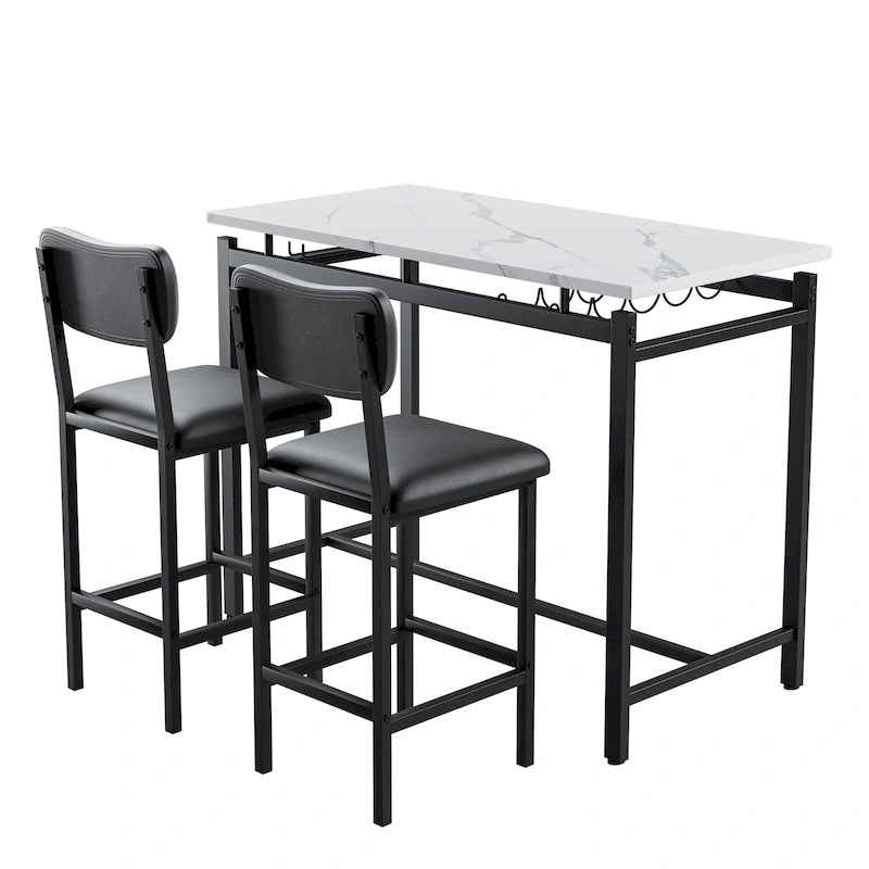 Ensemble bar de salle à manger 3 pièces avec 2 chaises