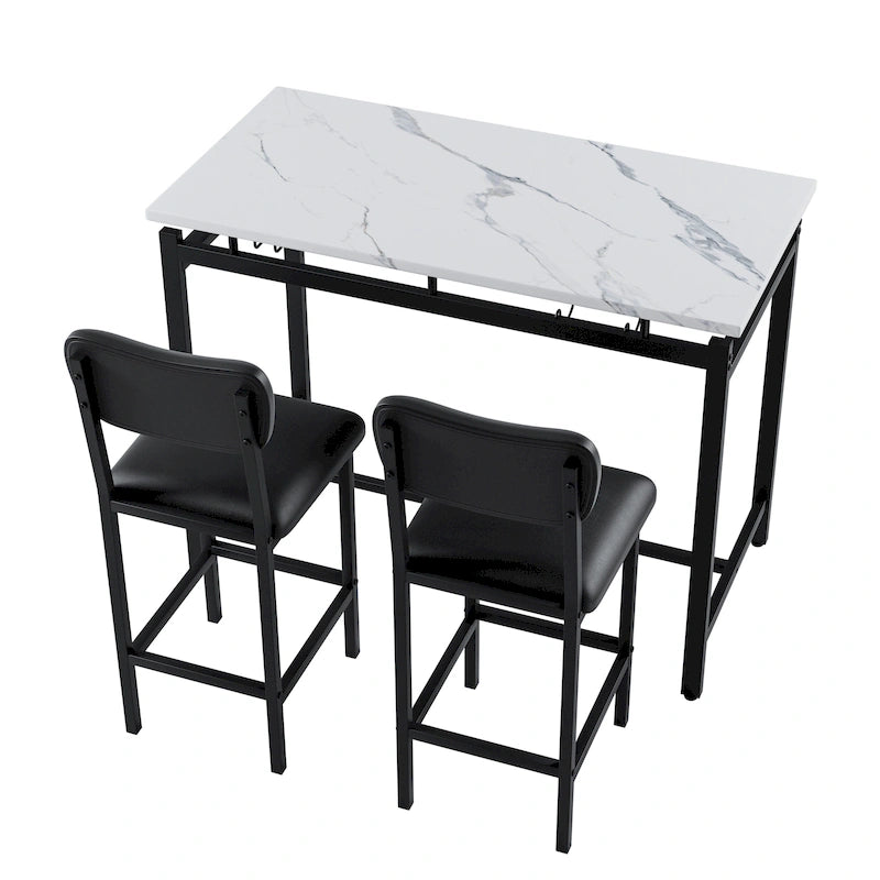 Ensemble bar de salle à manger 3 pièces avec 2 chaises