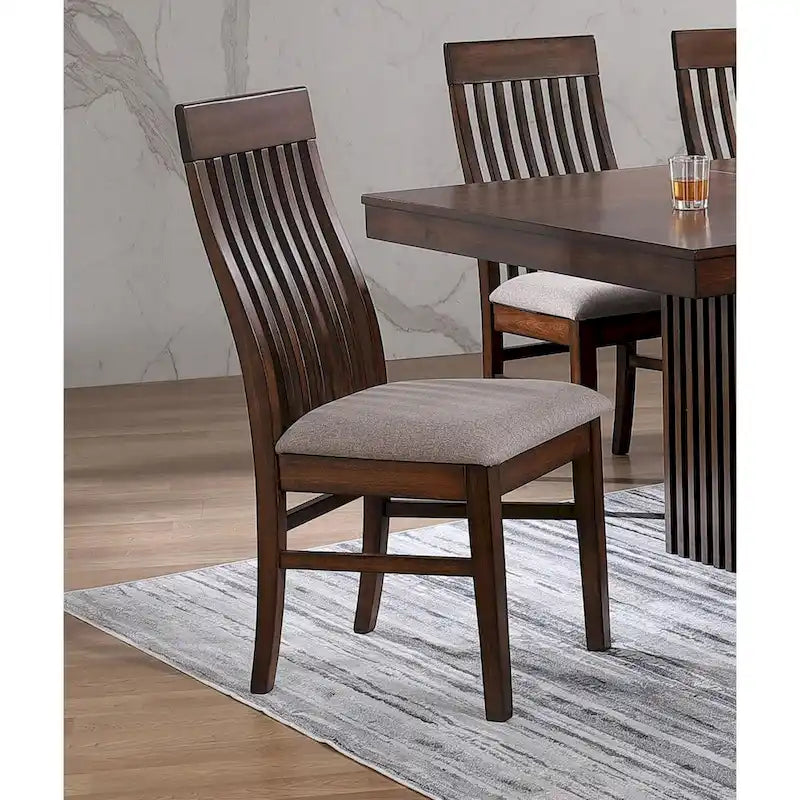 Sedia da pranzo laterale Baywind Mango Oak con schienale a doghe (set da 2)