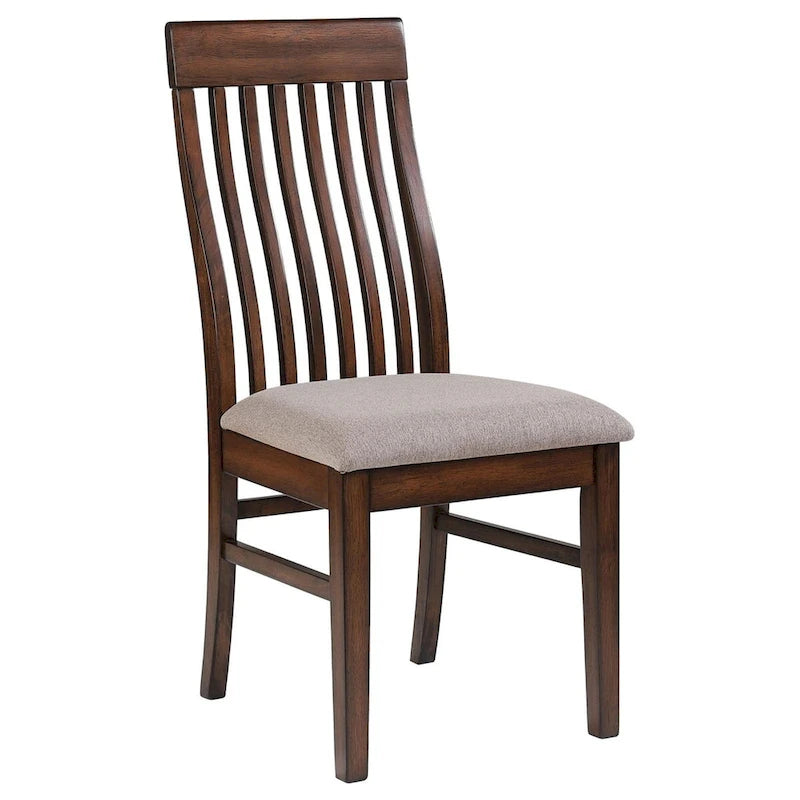 Sedia da pranzo laterale Baywind Mango Oak con schienale a doghe (set da 2)