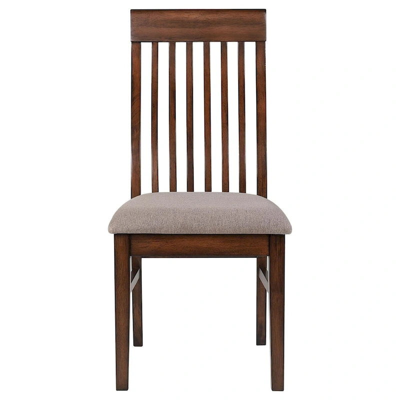Sedia da pranzo laterale Baywind Mango Oak con schienale a doghe (set da 2)