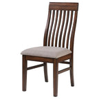 Sedia da pranzo laterale Baywind Mango Oak con schienale a doghe (set da 2)