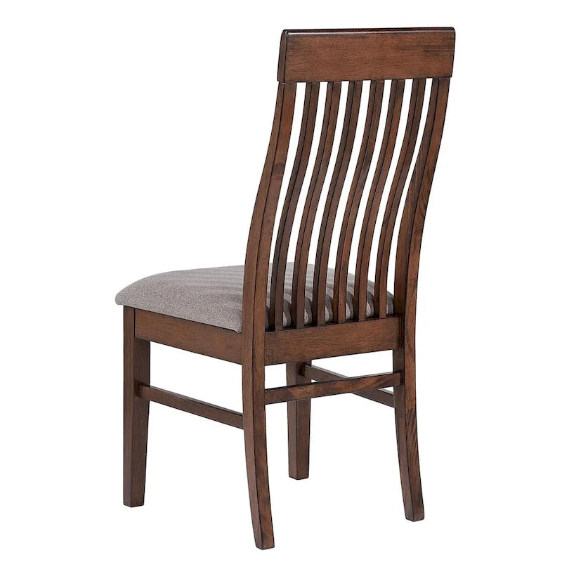 Sedia da pranzo laterale Baywind Mango Oak con schienale a doghe (set da 2)