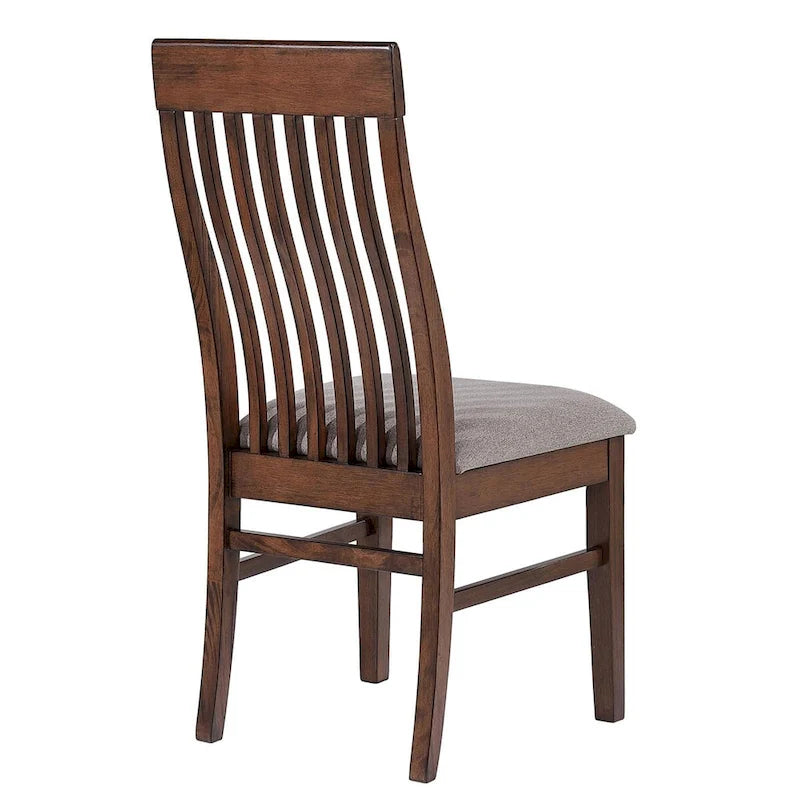 Sedia da pranzo laterale Baywind Mango Oak con schienale a doghe (set da 2)