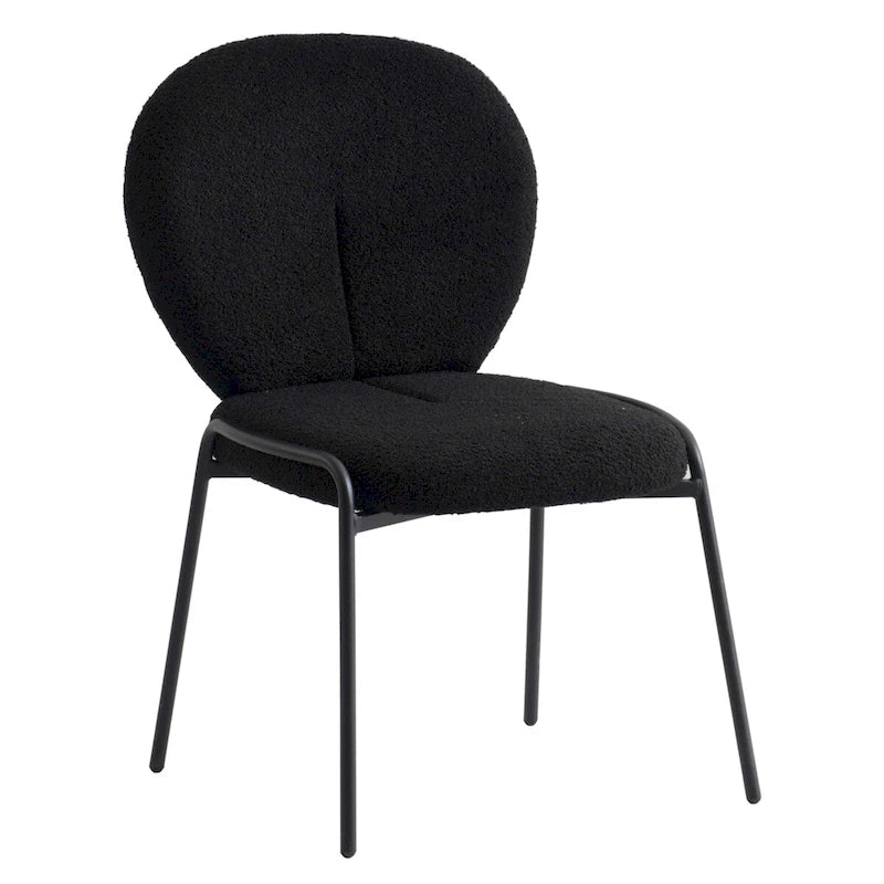 Chaise de salle à manger Celestial Boucle avec cadre en fer noir