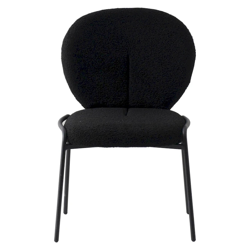 Sedia da pranzo Celestial Boucle con struttura in ferro nero