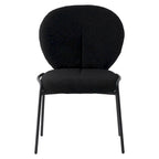 Sedia da pranzo Celestial Boucle con struttura in ferro nero