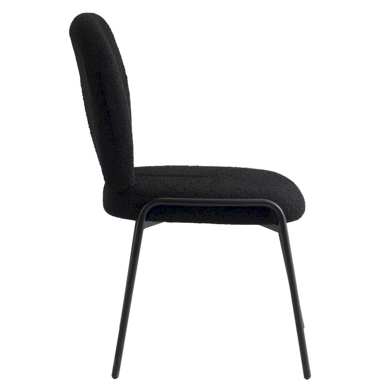 Sedia da pranzo Celestial Boucle con struttura in ferro nero