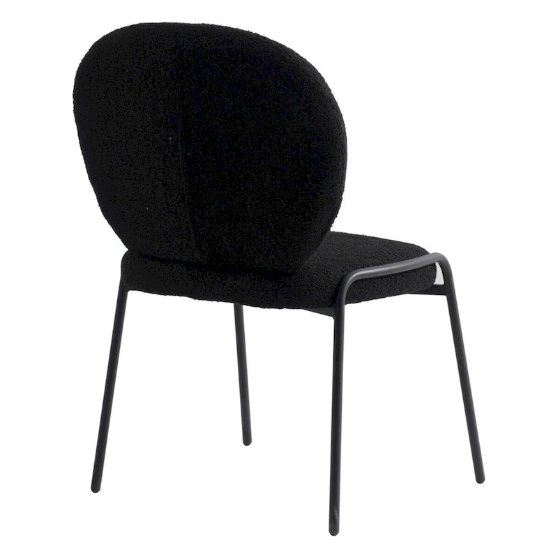 Sedia da pranzo Celestial Boucle con struttura in ferro nero