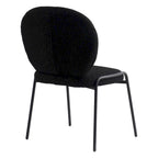 Sedia da pranzo Celestial Boucle con struttura in ferro nero