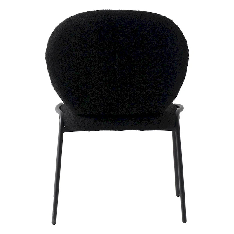 Sedia da pranzo Celestial Boucle con struttura in ferro nero