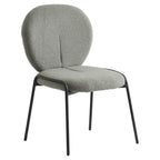 Sedia da pranzo Celestial Boucle con struttura in ferro nero